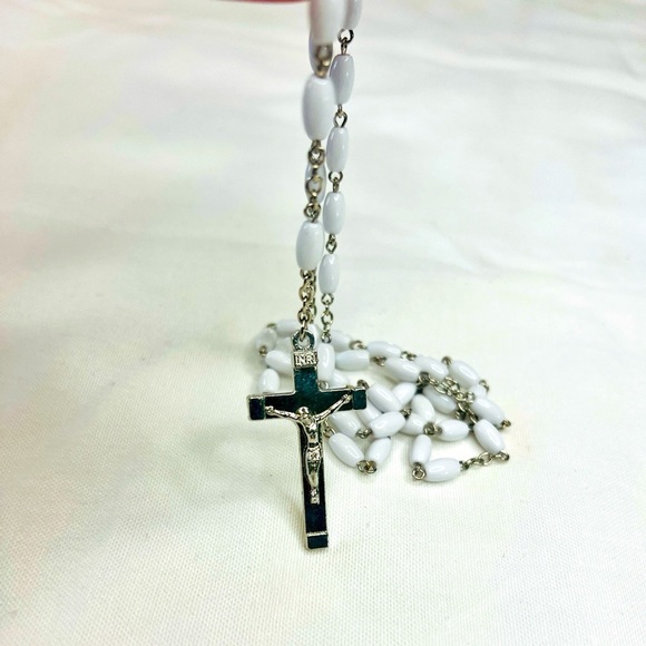 Rosary white and silver - Picture 3 of 5